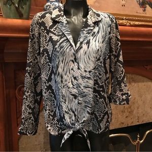 MICHAEL Michael Kors Black and White Patterned Top